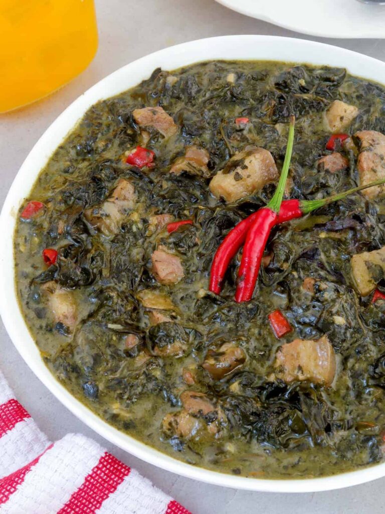 Laing Recipe (Filipino Taro Leaves in Spicy Coconut Milk)
